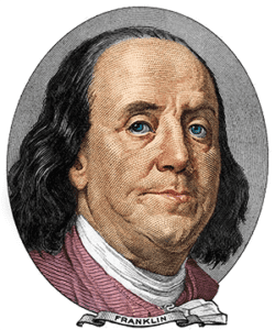 Ben Franklin wood cut print picture