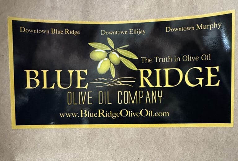 blue ridge georgia olive oil company bottle label