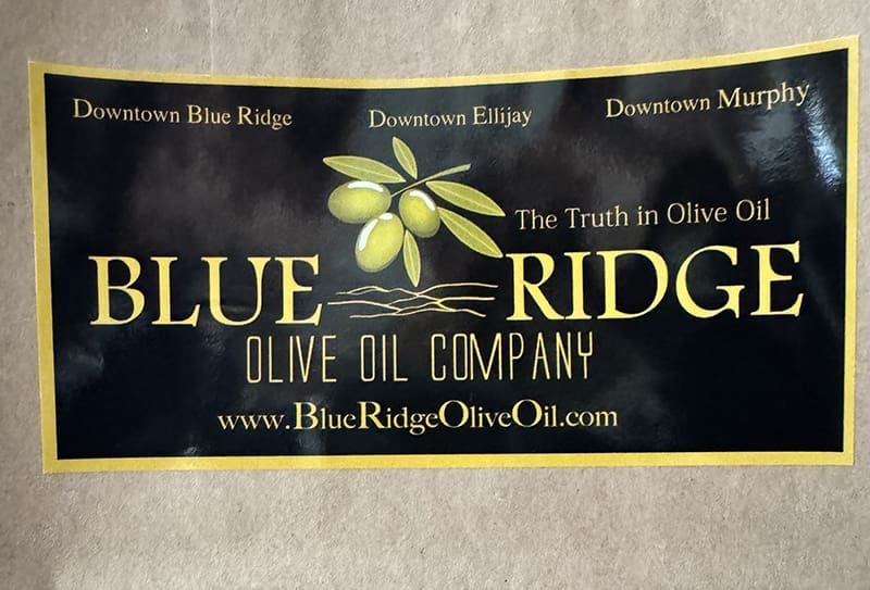 blue ridge georgia olive oil company bottle label